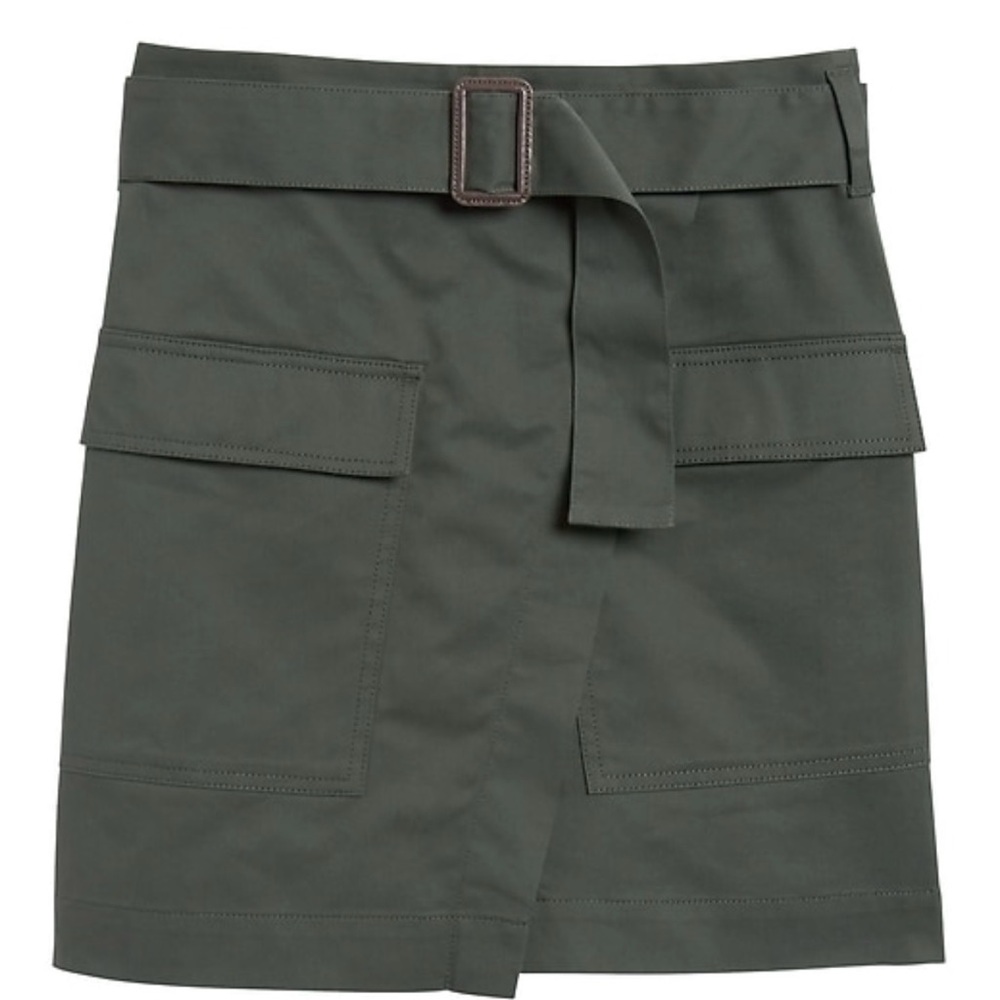 Banana Republic Green Utility Skirt with Belt Size 12